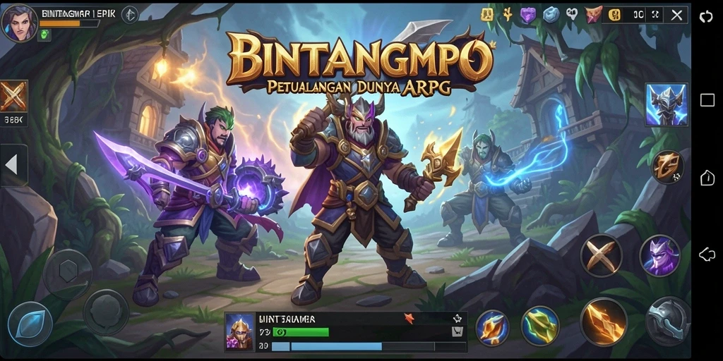Tampilan gameplay BINTANGMPO yang penuh aksi dan petualangan.