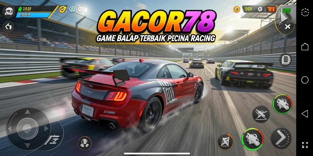 Tampilan gameplay menarik dari GACOR78 yang menampilkan aksi balap cepat.