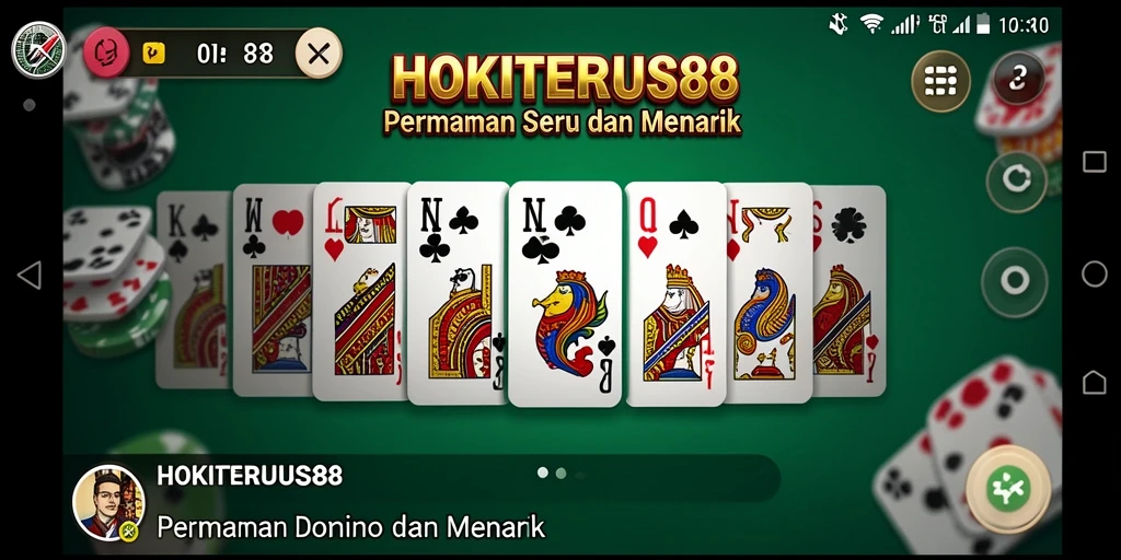 Tampilan gameplay HOKITERUS88 yang seru dan interaktif dalam permainan Domino.