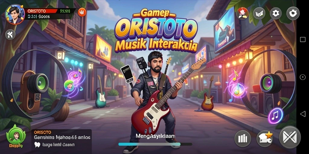 Tampilan menarik gameplay <strong>ORISTOTO</strong> dengan aksi musik yang seru.
