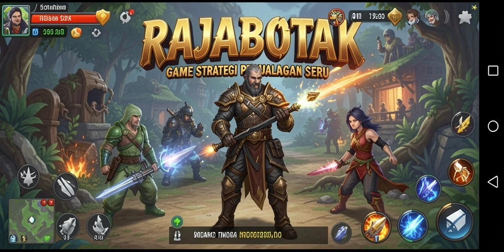 Screenshot gameplay RAJABOTAK menampilkan aksi seru pertempuran strategi.